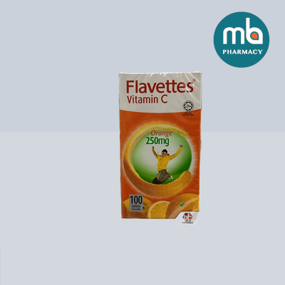 Flavettes Vitamin C 250mg Orange Chewable Tablets 100's