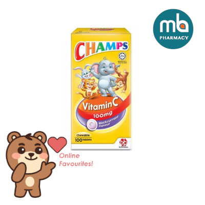 CHAMPS VITAMIN C 100MG BLACKCURRANT CHEWABLE TABLET 100'S