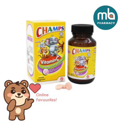 CHAMPS VITAMIN C LYSINE CHEWABLE TABLET 100'S