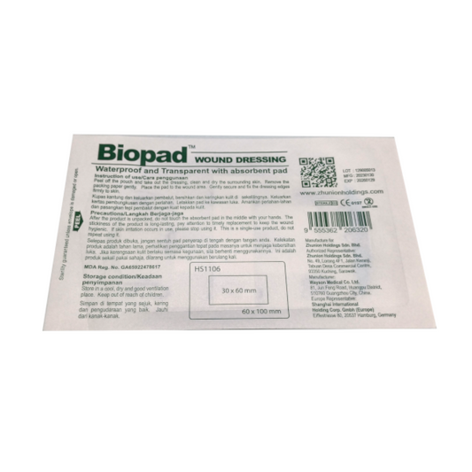 BIOPAD W/DRESS 6CM X 10CM 1'S