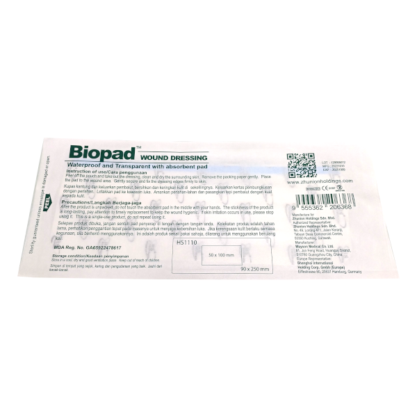 BIOPAD WOUND DRESS 9X25CM 1'S