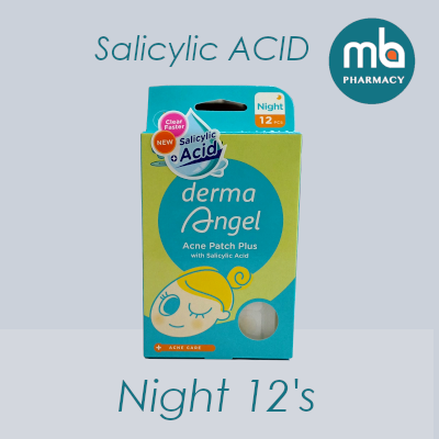 DERMA ANGEL ACNE PATCH PLUS SALICYLIC ACID NIGHT 12'S