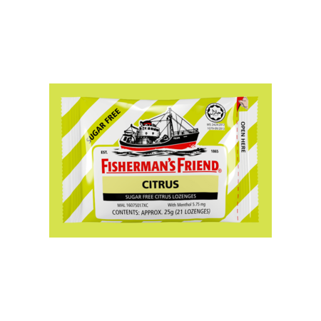 FISHERMAN'S FRIEND CITRUS FLAVOR SUGAR FREE 25G 1'S