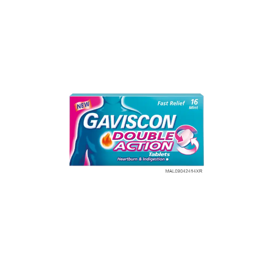 GAVISCON DOUBLE ACTION CHEWABLE TABLETS 250MG 16'S
