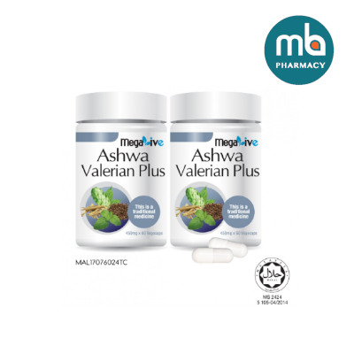 MEGALIVE ASHWA VALERIAN PLUS 450MG 60'S X2