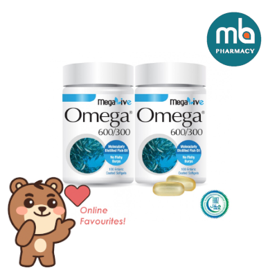 MEGALIVE OMEGA 600/300 ENTERIC COATED SOFTGEL 100's x2
