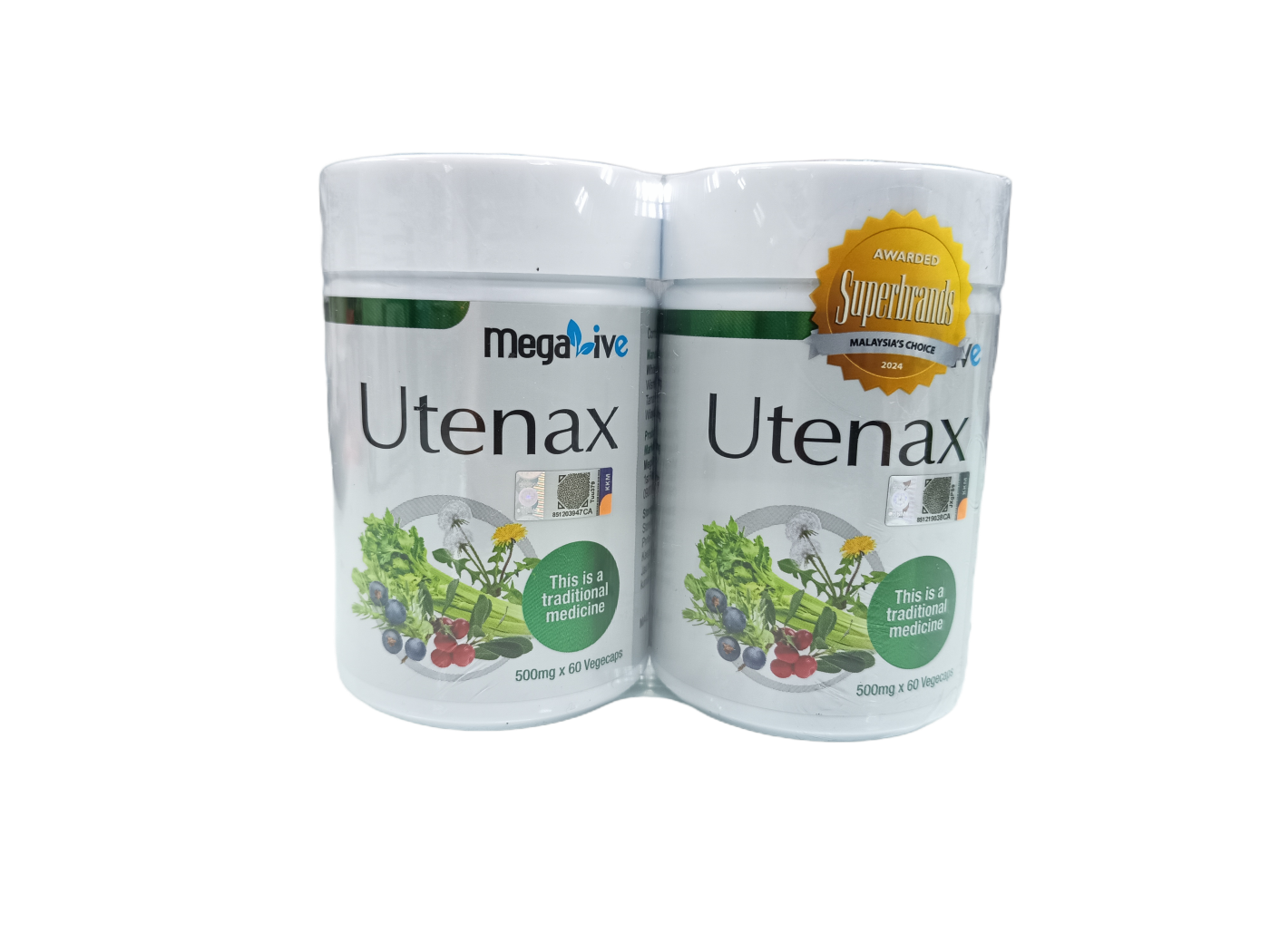 MEGALIVE UTENAX 500MG VEGECAPS 60'S X 2