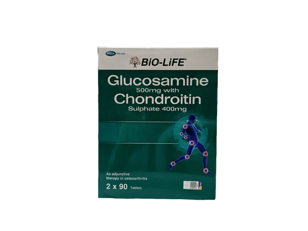 BIO-LIFE GLUCOSAMINE CHONDROITIN TABLETS 90's x2