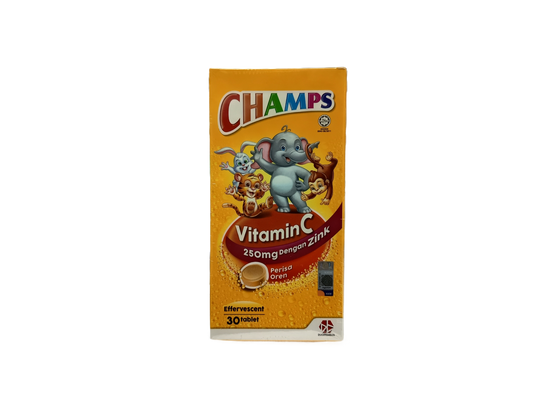Champs Vitamin C Zinc Effervescent Tablets 30's