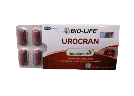 Bio-Life Urocran Cranberry Extract Capsules 10's for Urinary Tract Health & UTI Support