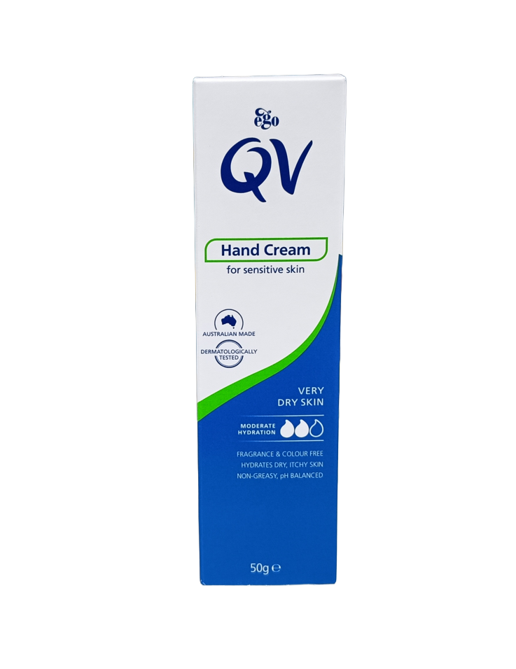 QV Hand Cream for Sensitive Skin 50g | Non-Greasy, Hydrating Relief for Dry Hands
