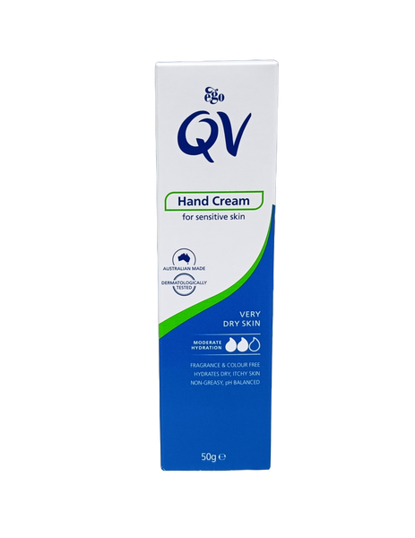 QV Hand Cream for Sensitive Skin 50g | Non-Greasy, Hydrating Relief for Dry Hands