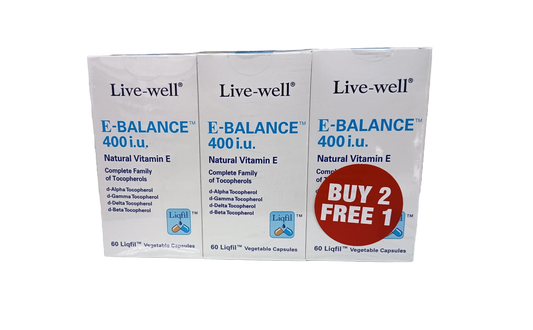 Live-Well E-Balance 400 i.u Vegecaps 60's x3 Value Pack