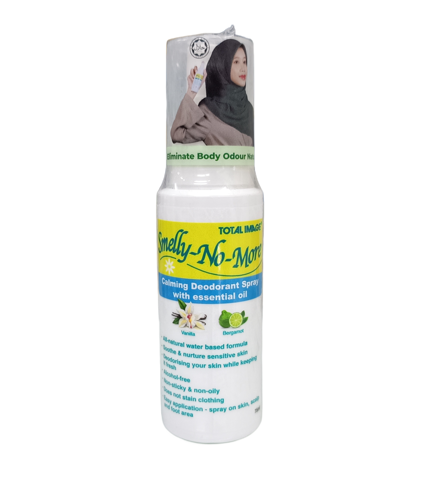 Total Image Smelly-No-More Calming Deodorant Spray 75ml | Natural Vanilla & Bergamot Scent for Sensitive Skin