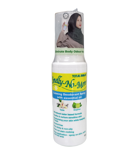 Total Image Smelly-No-More Calming Deodorant Spray 75ml | Natural Vanilla & Bergamot Scent for Sensitive Skin