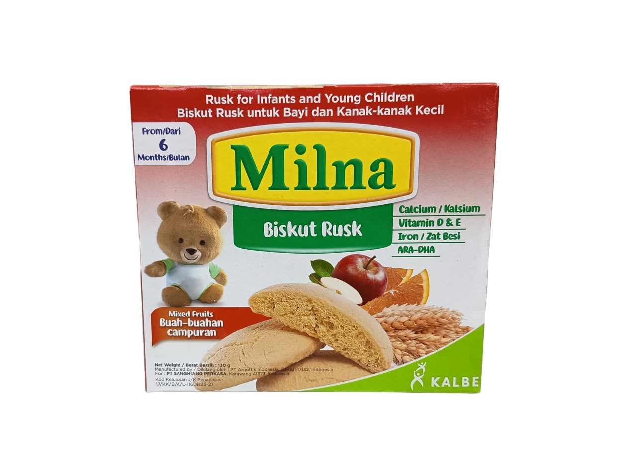 Milna Biscuit Rusk for Infants /  Young Children 130g - Mixed Fruits 🍓🍊🍎