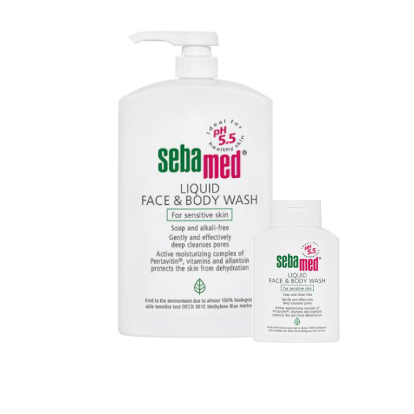 SEBAMED LIQUID FACE & BODY WASH 1000ML+200ML