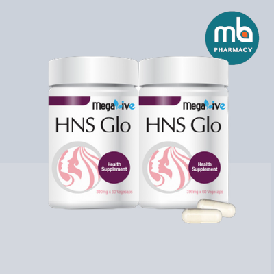 MEGALIVE HNS GLO VEGECAPS 390MG 60'S X2
