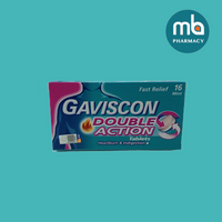 GAVISCON DOUBLE ACTION CHEWABLE TABLETS 250MG 16'S