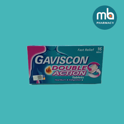 GAVISCON DOUBLE ACTION CHEWABLE TABLETS 250MG 16'S